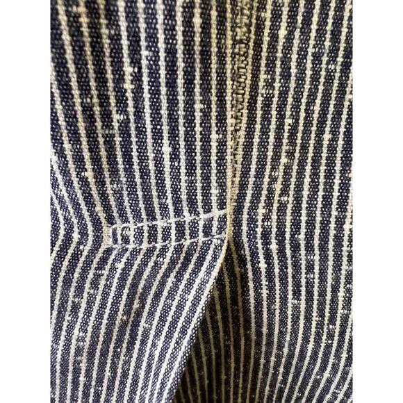 Altuzarra Blue White Pinstripe Patch Pockets Above Knee Pencil Skirt Size 44 - Picture 7 of 12